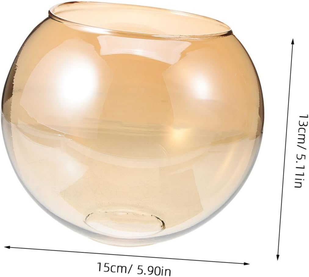 DOITOOL Amber Glass Pendant Lamp Shade Double Opening Globe Cover 150Mm Diameter 42-45Mm Fitting for Modern Hanging and Fixtures image number 4