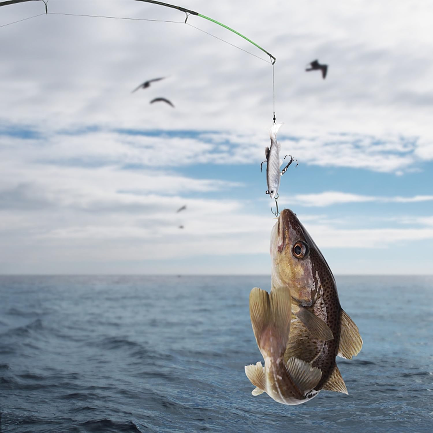 10Pcs Vibe Lures Soft Plastic Poddy Mullet Flathead Jig Heads Fishing image number 5