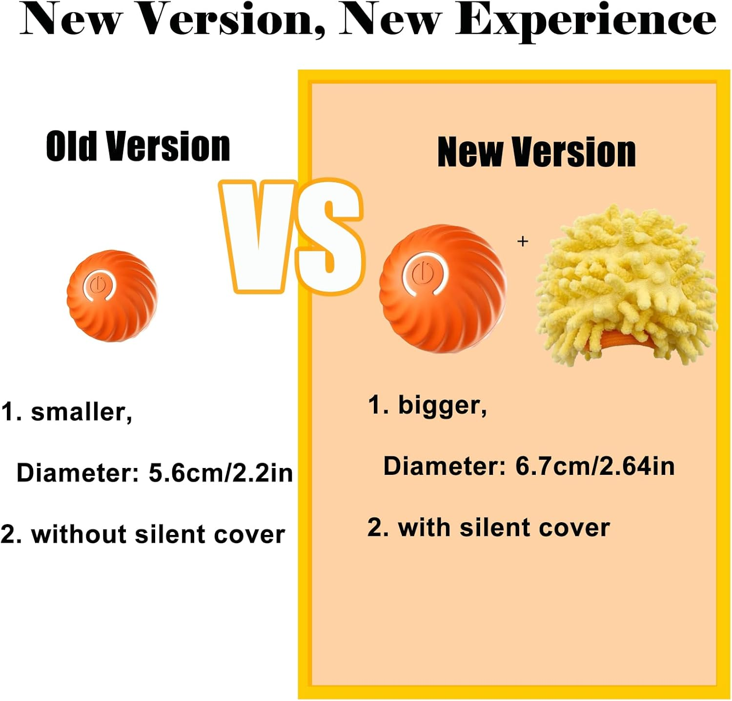 Petgravity Interactive Dog Toys Ball,Automatic Bouncing Rotating Ball,Usb Rechargeable，[2025 Newly Upgraded] Large Size 6.7Cm，Removable Shell for Water Washing，Add a Silent Protective Cover. image number 1