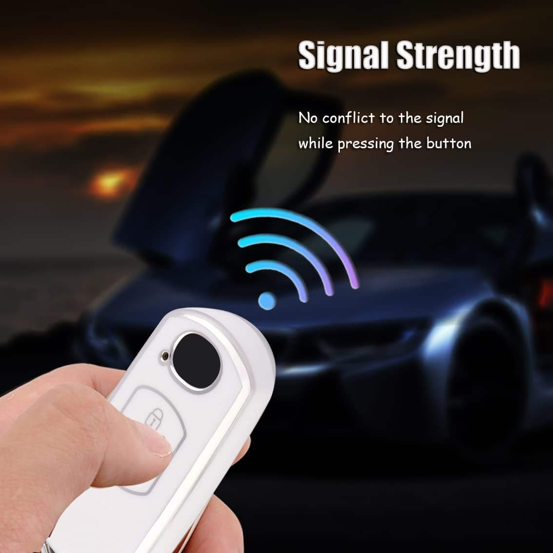 Ontto TPU Car Key Fob Cover Fit for Mazda 2 3 5 6 CX-5 CX-7 CX-9 CX-3 CX-4 CX-4 MX5 2015-2017 Remote Key Case Shell Key Holder Bag Keychain Keyring Protector 2 Buttons Accessories Light-Purple B