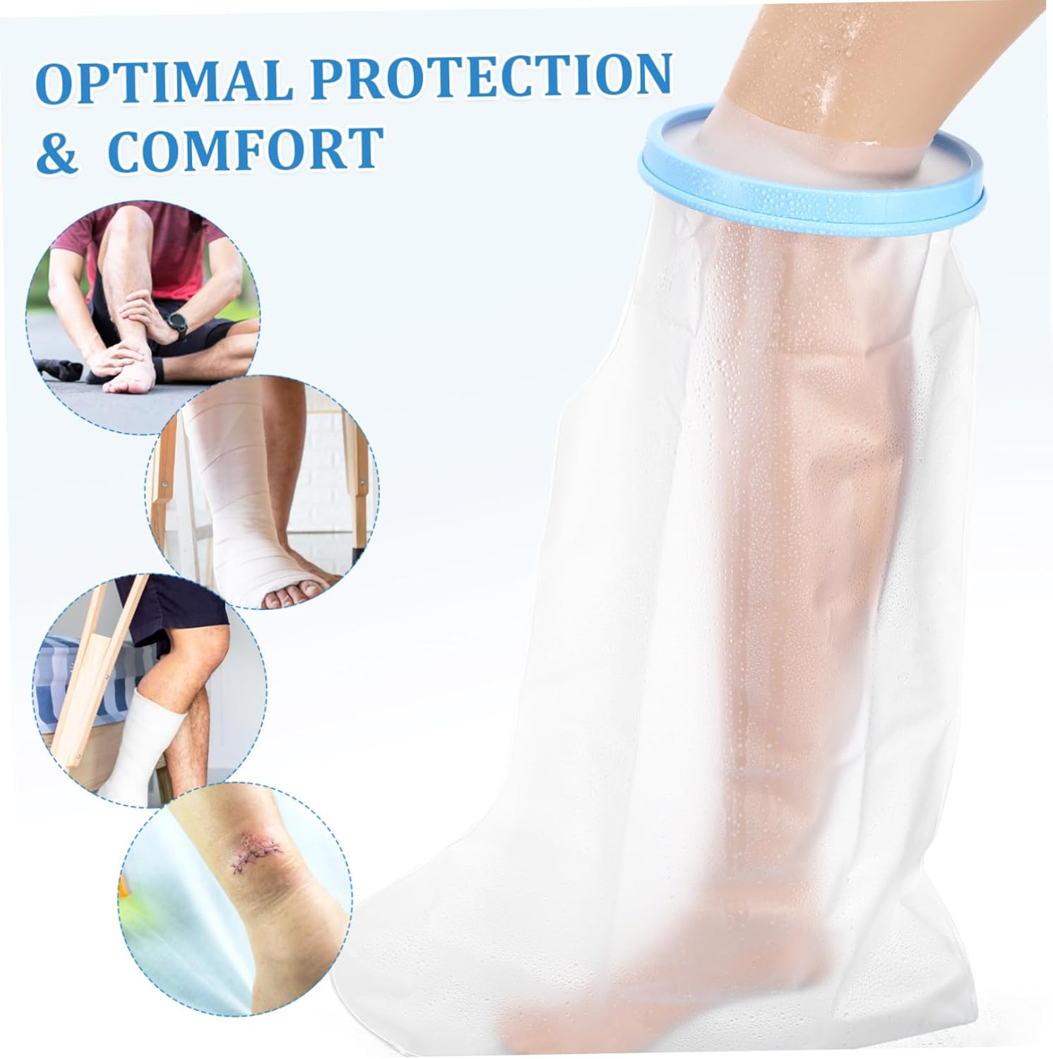 Waterproof Leg Cast Cover for Showering Adult Short Leg Foot Protector Reusable Seal for Keeping Cast Dry image number 2