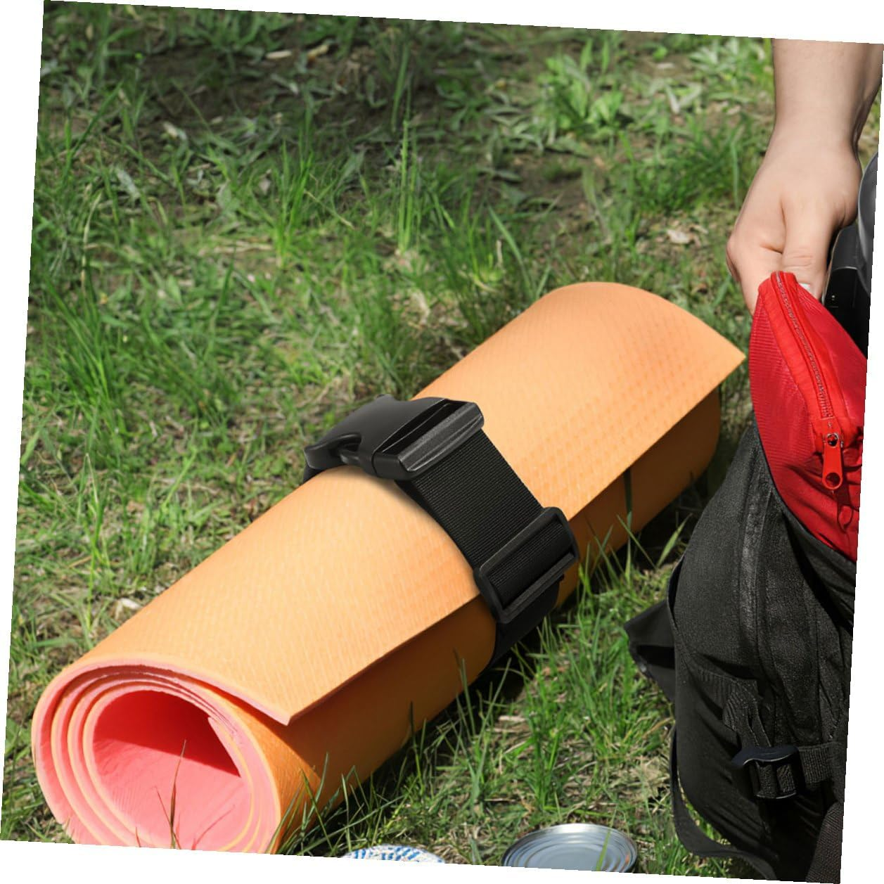 GARVALON 4Pcs Adjustable Nylon Buckle Straps Luggage Tie-Downs for Hiking Camping Travel Backpack Hook Strap Secure Lightweight Organizer image number 4