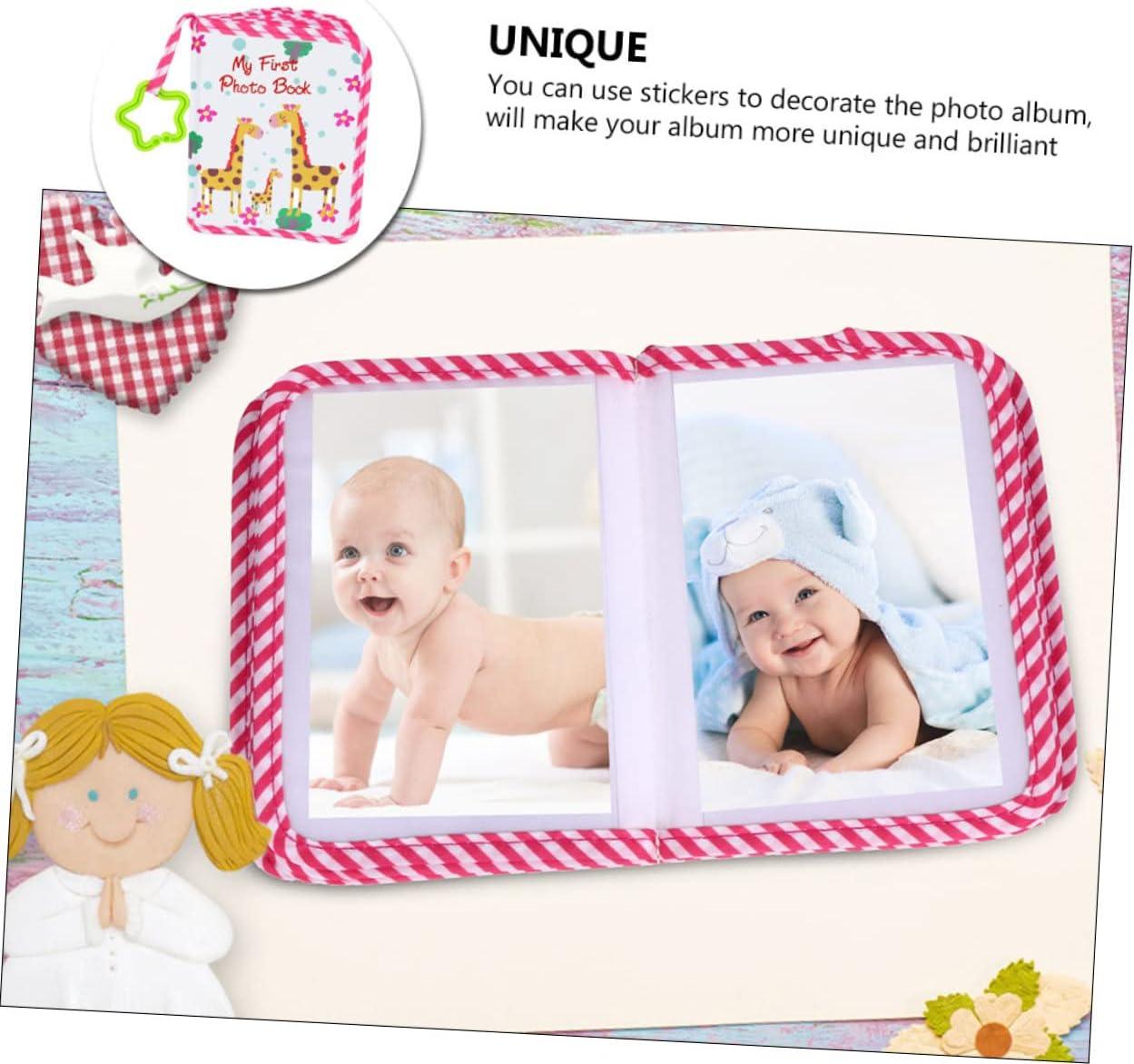 JOINPAYA Album Baby Picture Scrapbook: Baby Picture Album My First Photo Album Personalized Baby Photo Book Personalized Baby Book Milestone Book Photo Albums Books Toddler Cloth image number 5