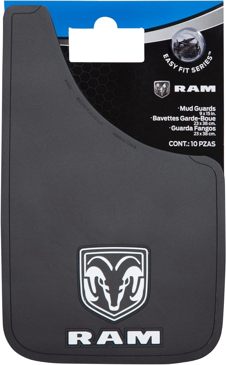 Plasticolor 000490R01 RAM White Logo Easy Fit 9"X15" Mud Guard - Left and Right Set image number 3