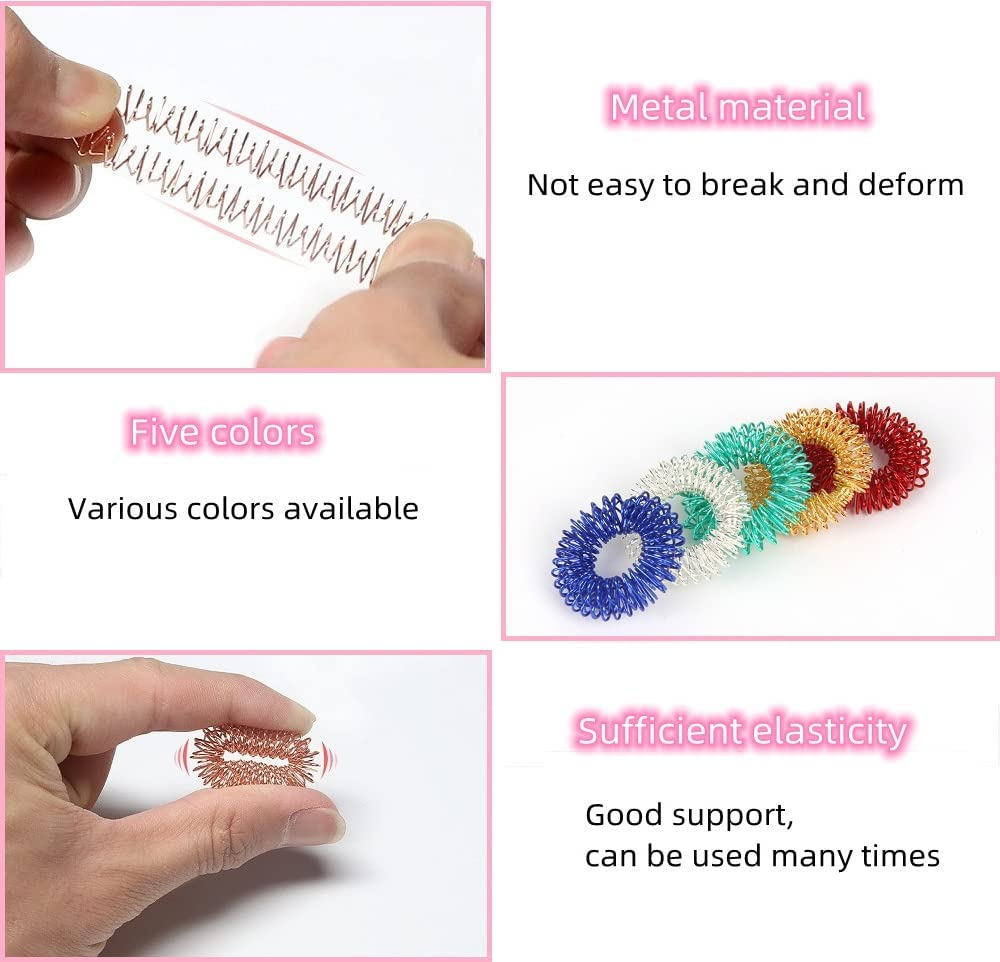 Finger Massage Rings,10 Pcs Spiky Sensory Finger Rings Metal Spiky Fidget Band Acupressure Ring,Spiky Sensory Finger Rings,Spiky Finger Ring,Acupressure Finger Rings,Spiky Finger Ring Acupressure Ring image number 4