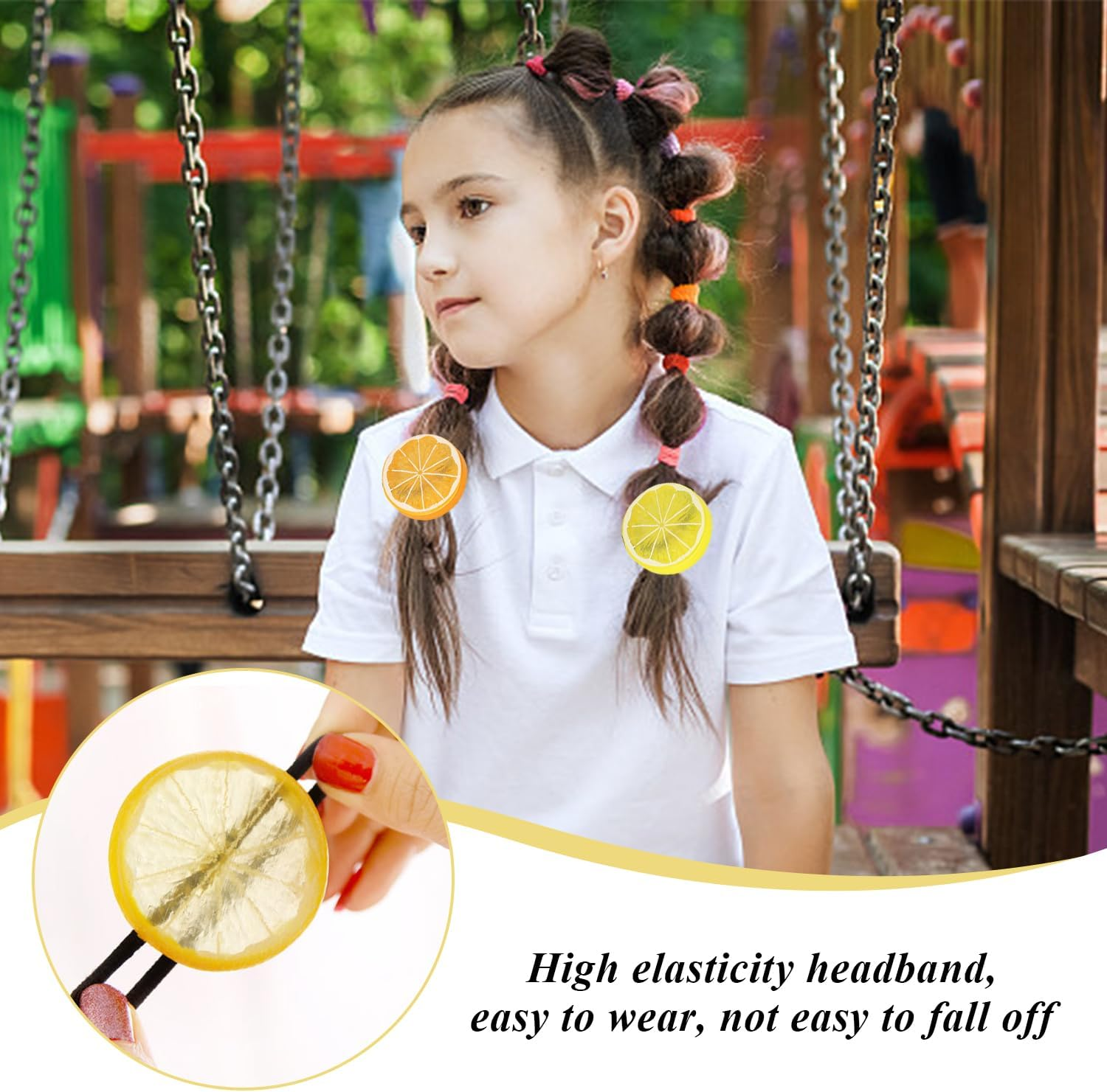 2 Pieces Fruit Hair Pins and 2 Pieces Fruit Hair Rings, Fruit Styling Hair Accessories, Cute Hair Accessories, Creative Hair Accessories image number 3