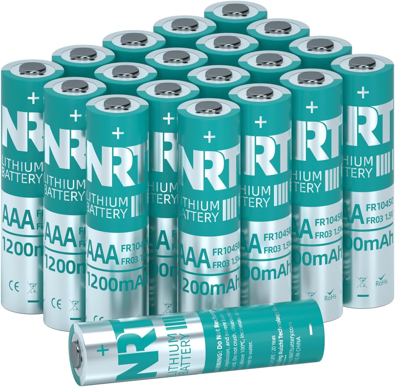 NRT AAA Batteries 20 Pack Triple A, 1.5V 1200Mah Longer Lasting Power AAA Lithium Batteries, Non-Rechargeable (AAA 20PCS) image number 4