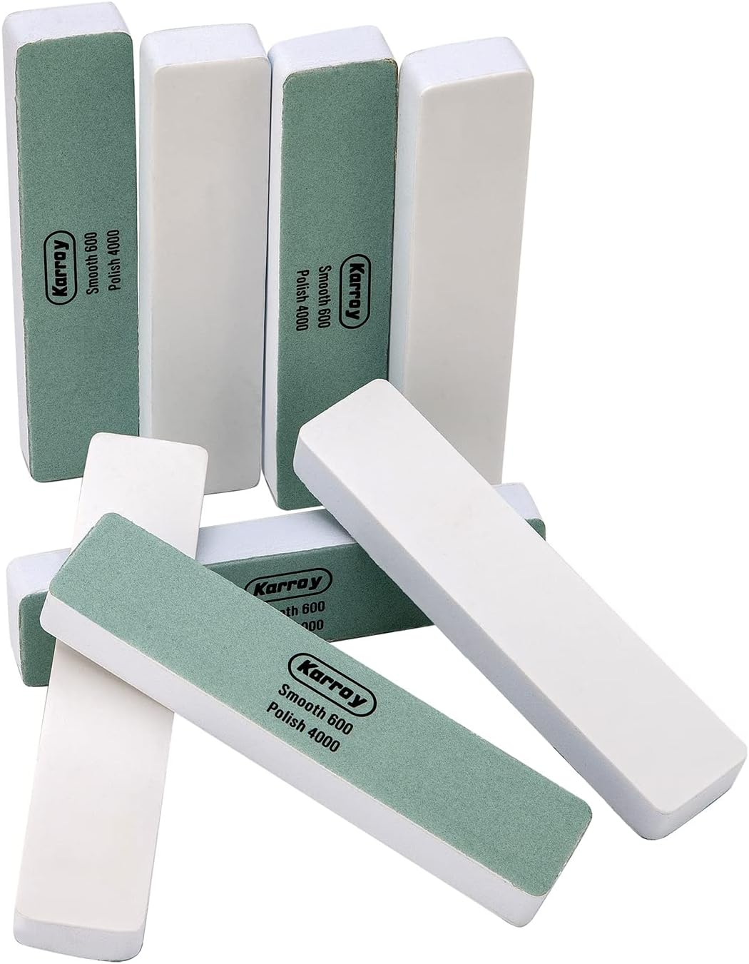 Karroy Nail File and Buffer Block for Natural Nails Shine Polishers Bufer Block Nail File Nail Buffing Block 600/4000 Grit Pack of 8 (C-Cuboid)