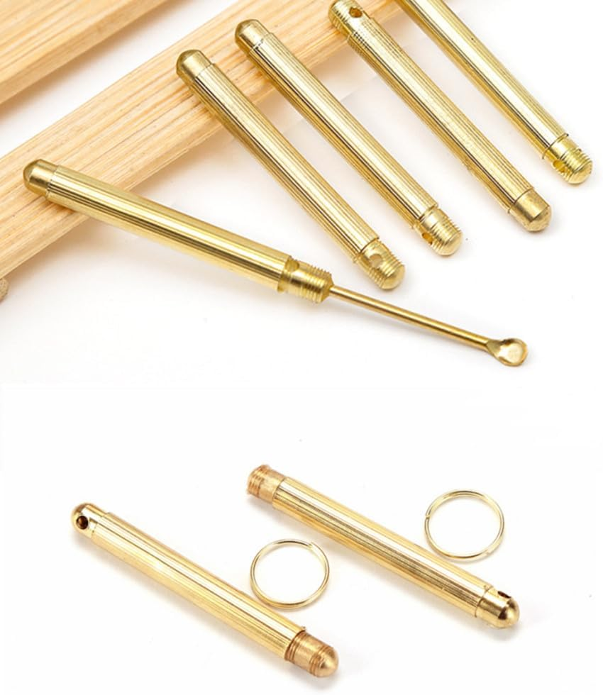 Acrylic 4 Pcs Mini Spoon, Gold Mini Spoon Mini Shovel Microscale Spoon Home Supplies Pendants Necklace Vials,The Storage Length 4.5Cm,The Deployment Length 7.3Cm,For Filling Salts, Herbs, Sandetc image number 3