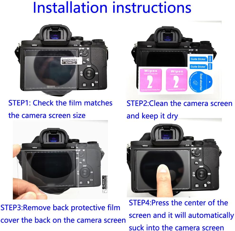 YRTIYO A1Ii Screen Protector Glass for Sony A1Ii / A7R V, Anti-Scratch, Anti-Bubble, Anti-Dust, 9H Tempered Glass, Pack of 3 image number 4