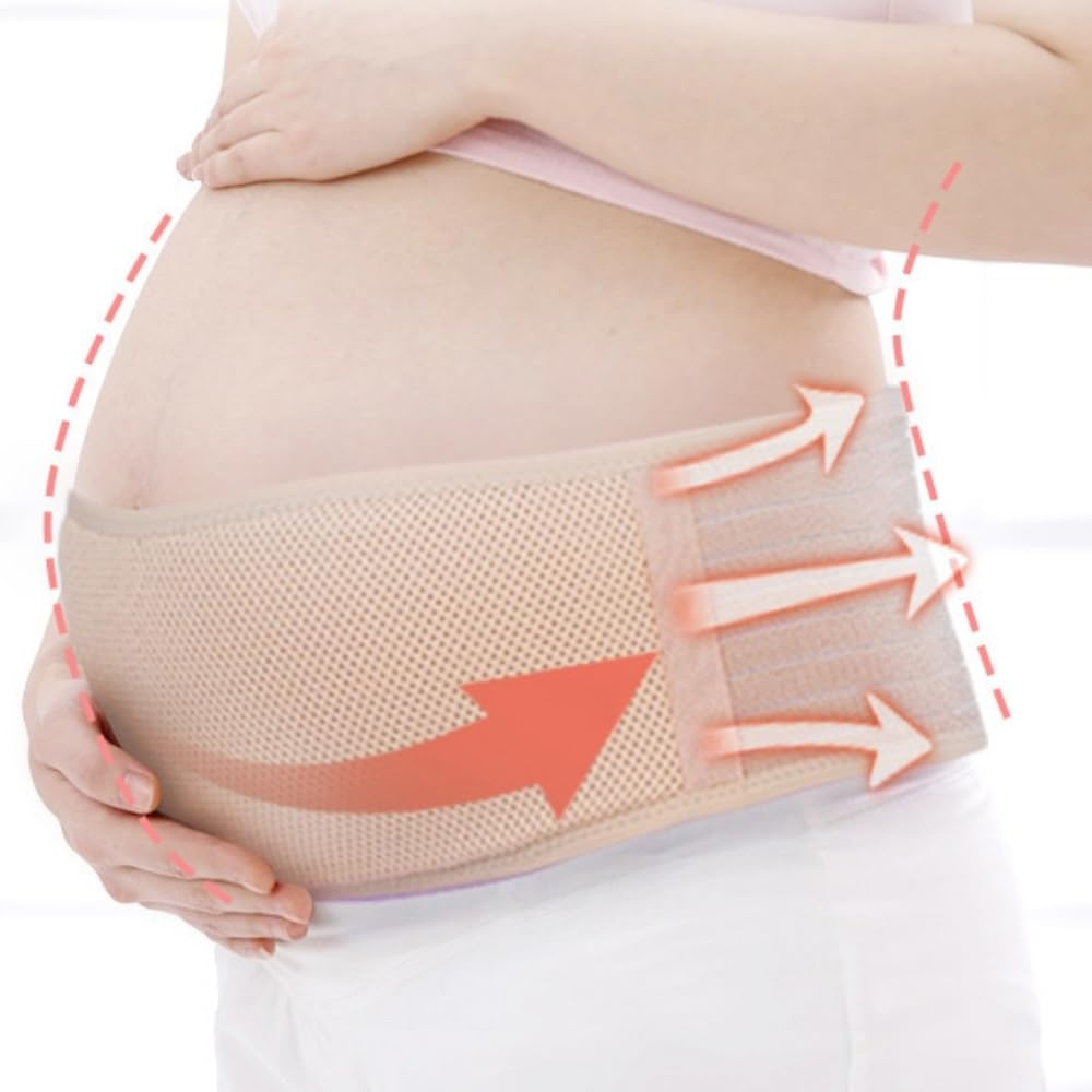Poemtian Maternity Belly Band for Pregnant Women Adjustable Maternity Belt Pregnancy Belly Band Back Support Abdominal Binder Back Brace image number 1
