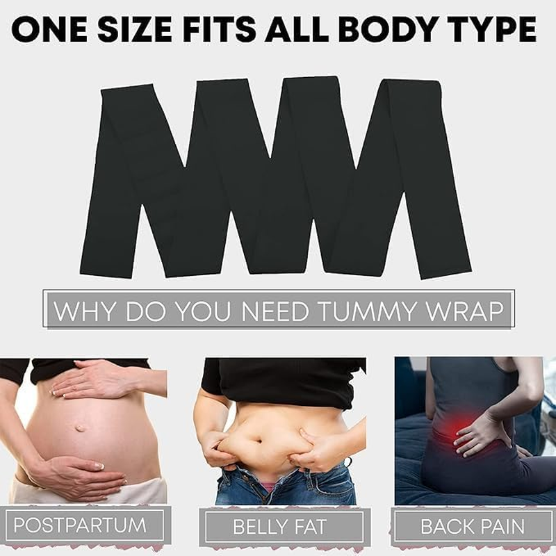 EXYUAU Waist Trainer for Women Lower Belly Fat - Weight Loss Compression Tummy Control Belt plus Size Snatch Me up Bandage Wrap Waist Trimmer Black, Black, One Size image number 1