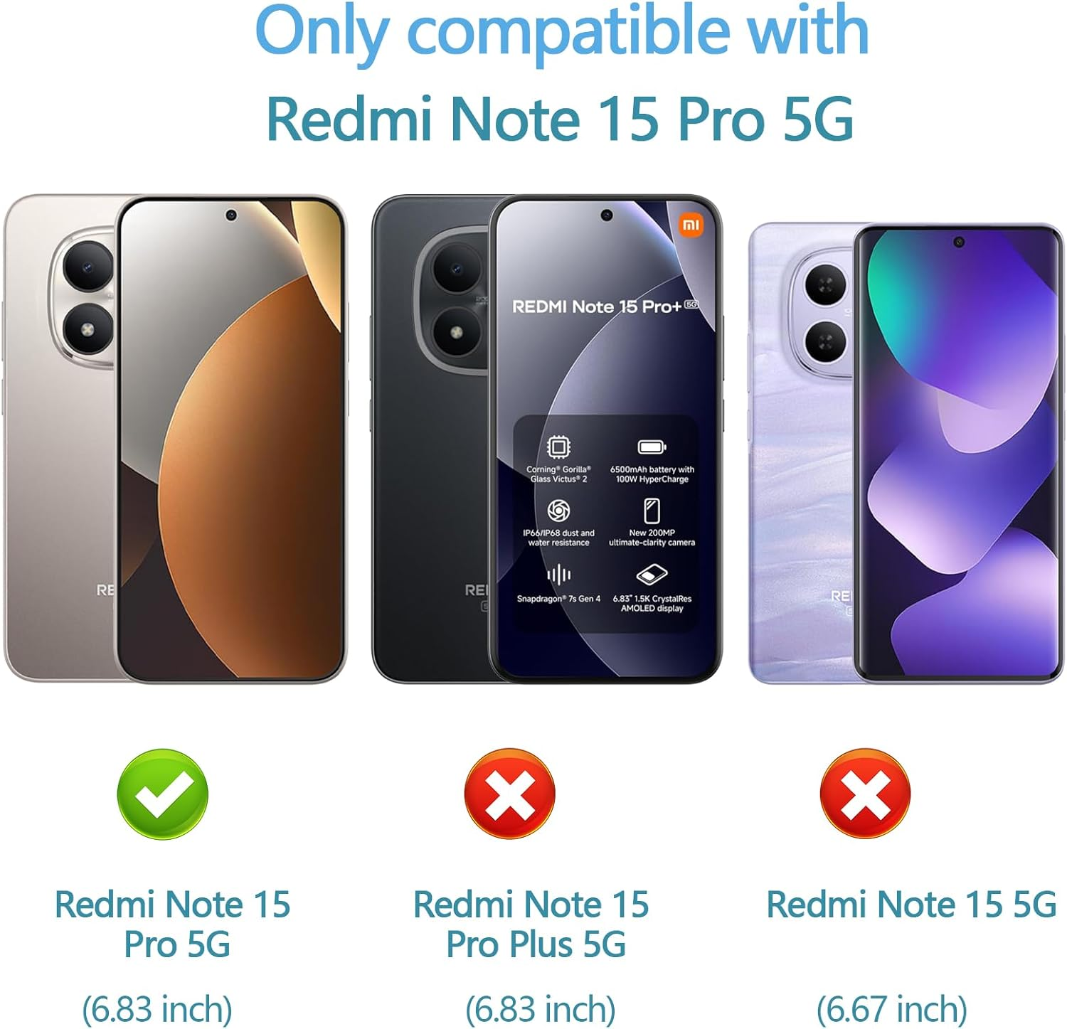 Anoowkoa Mobile Phone Case for Xiaomi Redmi Note 15 Pro 5G Case Cover [Shockproof TPU and PC Hybrid Transparent Mobile Phone Case] Thin Transparent TPU Protective Case - Redmi Note 15 Pro image number 4