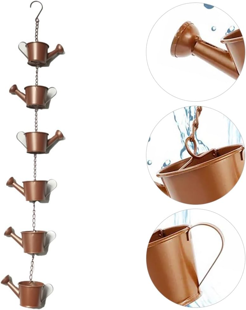 Rain Chains,Kettle Wind Chimes,Rainwater Catcher,Flower Pot Rain Chain,Garden Ornaments,Wind Chimes Hanging Decor,For Garden,Balcony