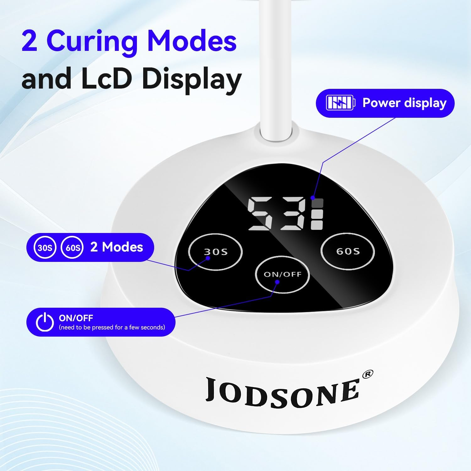JODSONE Mini Cordless U V LED Nail Lamp, Portable Rechargeable for Gel Nails Auto Sensor LED Nail Lamp White image number 5