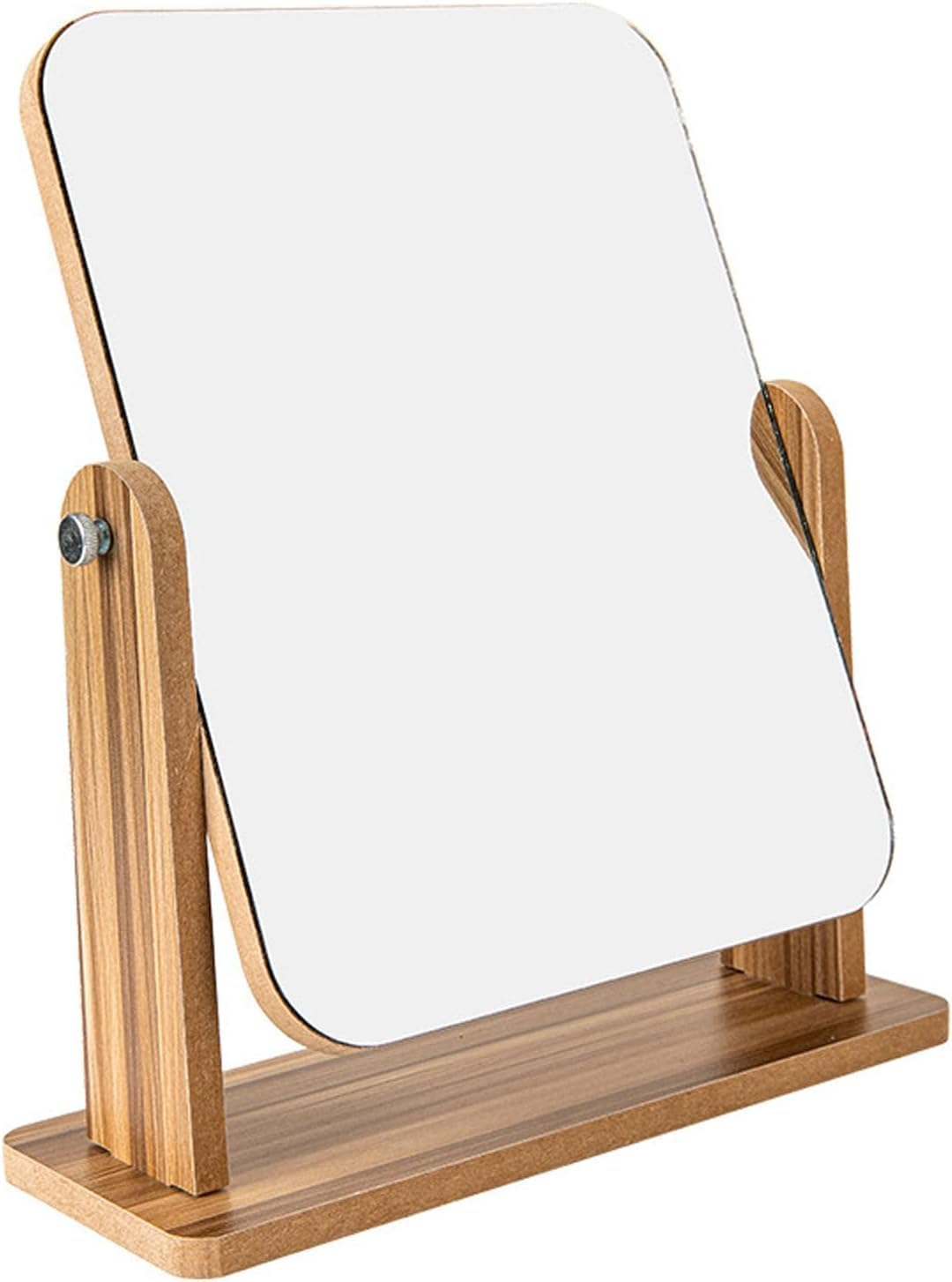 Cosmetic Mirror,With Natural Bamboo Stand,Magnification Double-Sided 360-Degree Rotating Magnifying Mirror,Portable Tabletop Mirror,Bathroom Shaving Makeup Mirror,Desk Mirror,Vanity Mirror（Medium