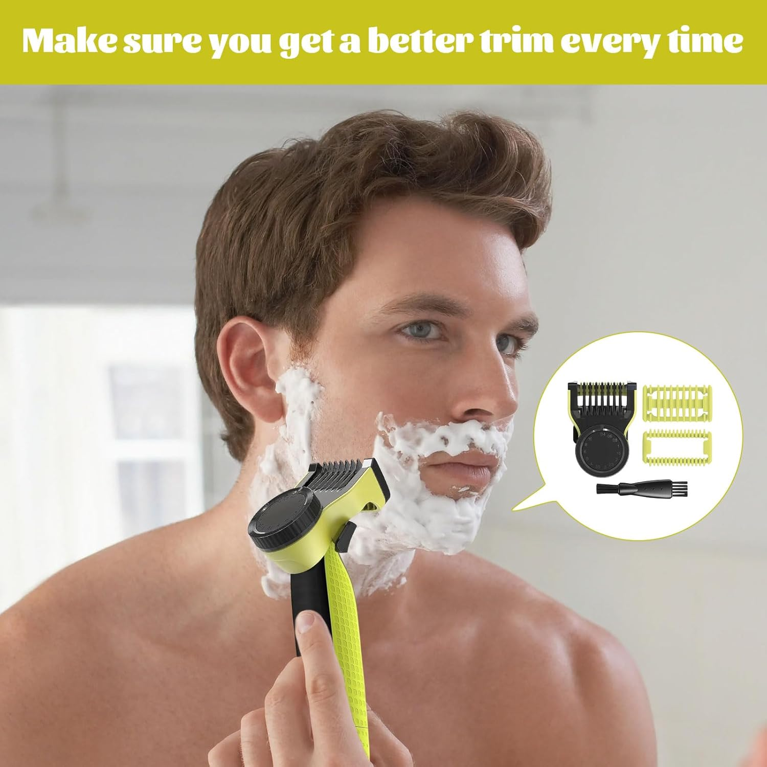 Guard Comb for Philips Oneblade, 1 Set Replacement for Philips Oneblade Comb, Adjustable 14-In-1 Comb for Philips Oneblade with Body Guard, Skin Protector, Attachments for Shaving, Grooming image number 3