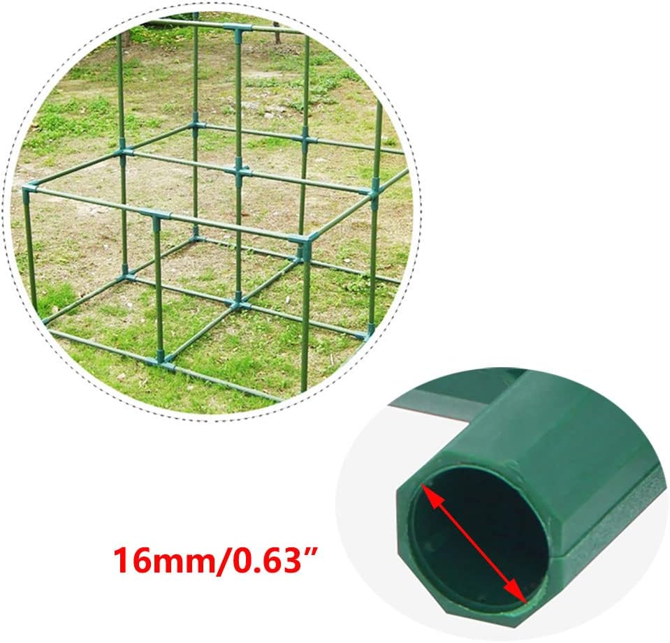 15 Pcs Greenhouse Frame Connector, 16Mm 5 Types Garden Framework Cages Corner Connectors for Grape Trellis Sunscreen Shed Gardening image number 4