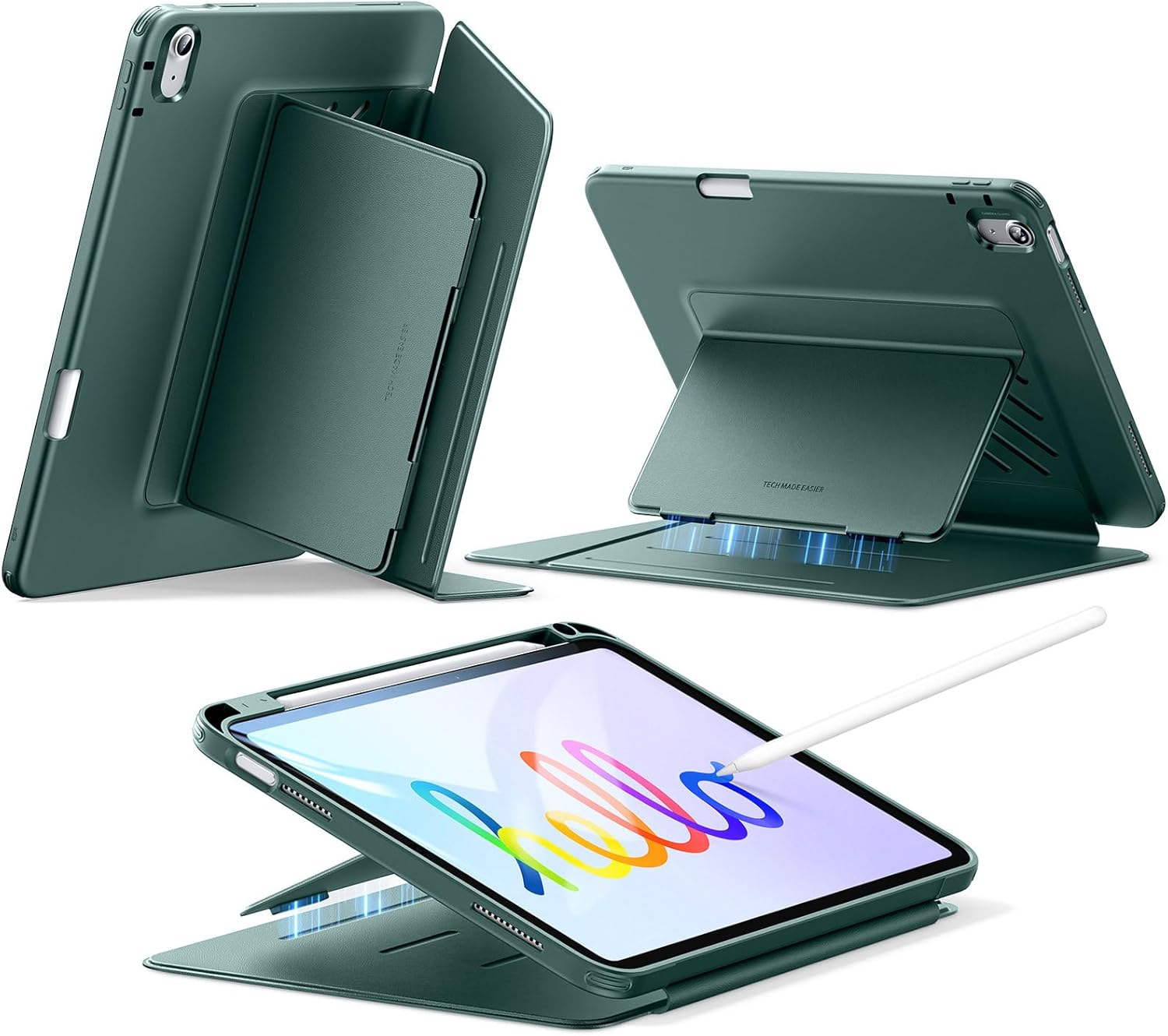 ESR for Ipad (A16) 11Th Generation Case, Ipad (A16) 11Th/10Th Gen Case (2025/2022), Vertical Stand Cover, Multi Stand Angles, Ultra-Stable Cover with Pencil Holder, Flip Series, Black