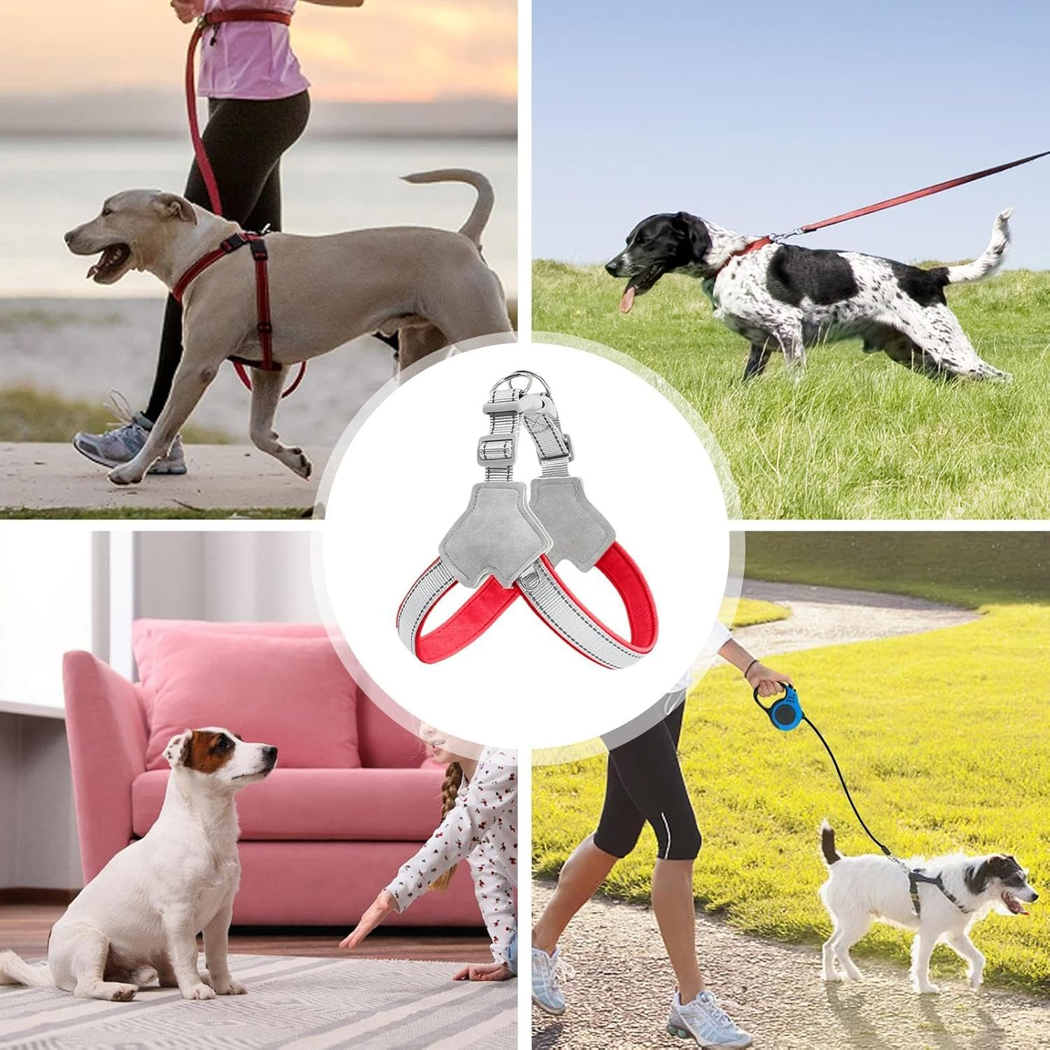 Pet Harness - Reflective Dog Walking Harness | Adjustable No Pull Comfort Easy Control Handle Wear-Resistant Secure Fit Vest Harness for Walking, Hiking image number 4