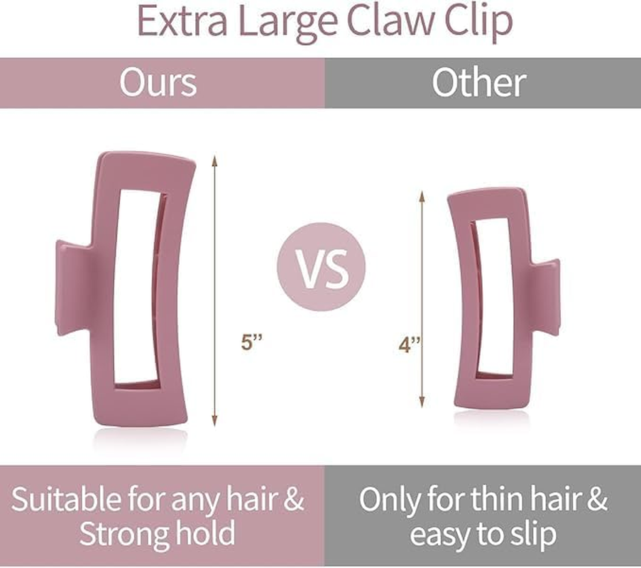 6-Piece Oversized Hair Clip Set, Suitable for Women with a Lot of Hair, Strong and Sturdy Grip Clip, 6 Colors Matte Durable, 5 Inches image number 6