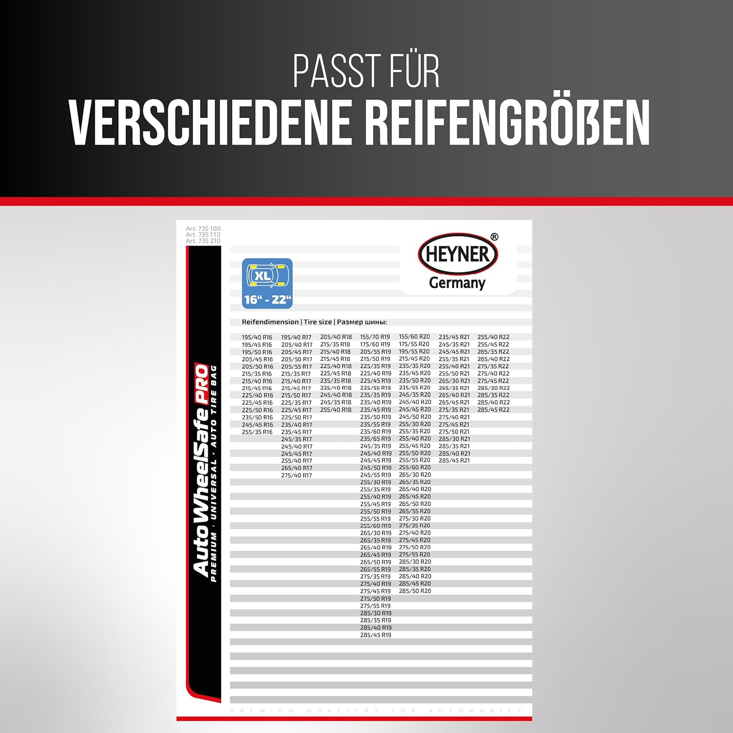 HEYNER&reg; Tyre Bag Spare Wheel 16-22 Inch SUV Tyre Protector Cover Tyre Bag Tyre Protector Pack of 1 image number 2