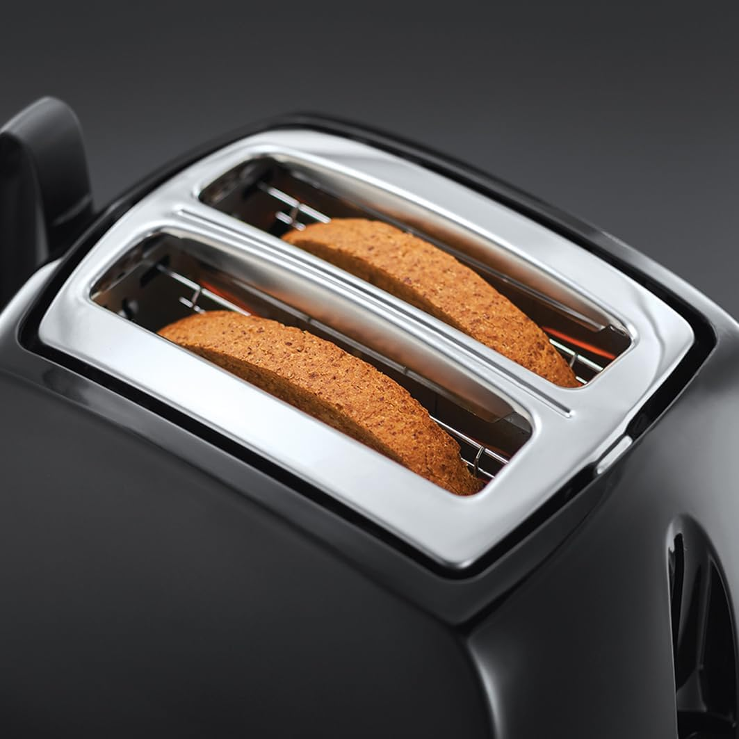 Russell Hobbs Toaster [For 2 Slices] Textures+ (Extra Wide Toast Slots, Includes Bun Attachment & Integrated Toast Tongs, 6 Browning Levels + Defrost & Warm-Up Function, 850 W) 22601-56 image number 3