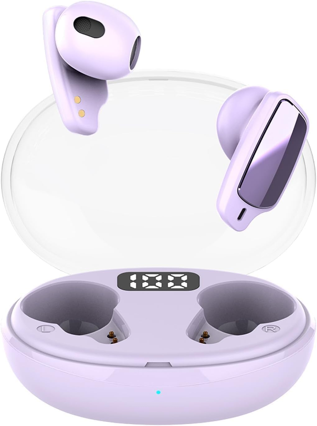 Xmenha Mini Wireless Purple In-Ear Headphones Bluetooth 5.3 Sleepbuds 4-5Hrs Playtime 20Hrs Case 10M Range Touch Control Noise Cancellation