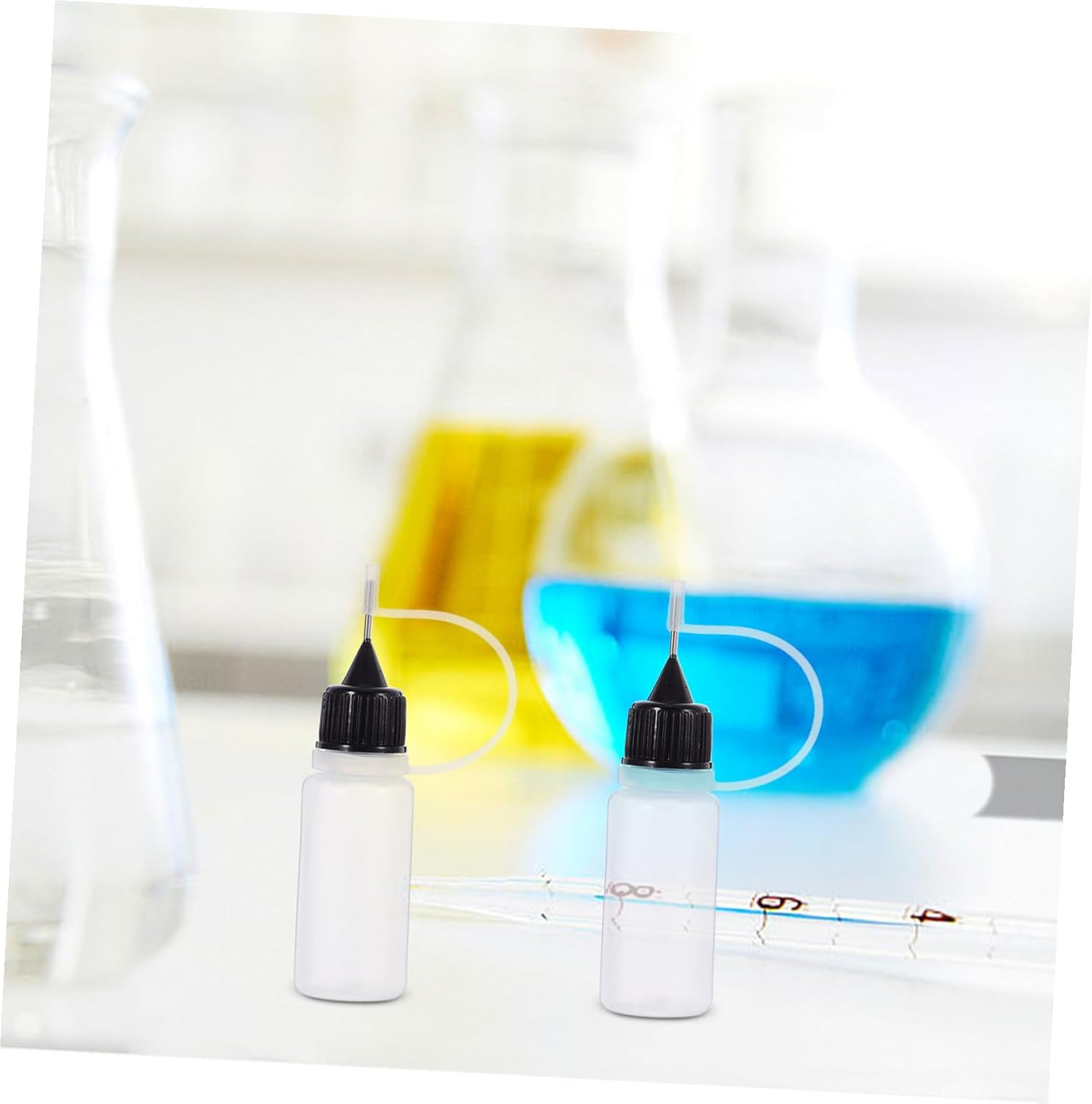 20Pcs Plastic Squeeze Dropper Bottles with Black Lid Precision Fine Tip Applicator for Glue Ink Dispensing Sealed Design for Workshop Use image number 2