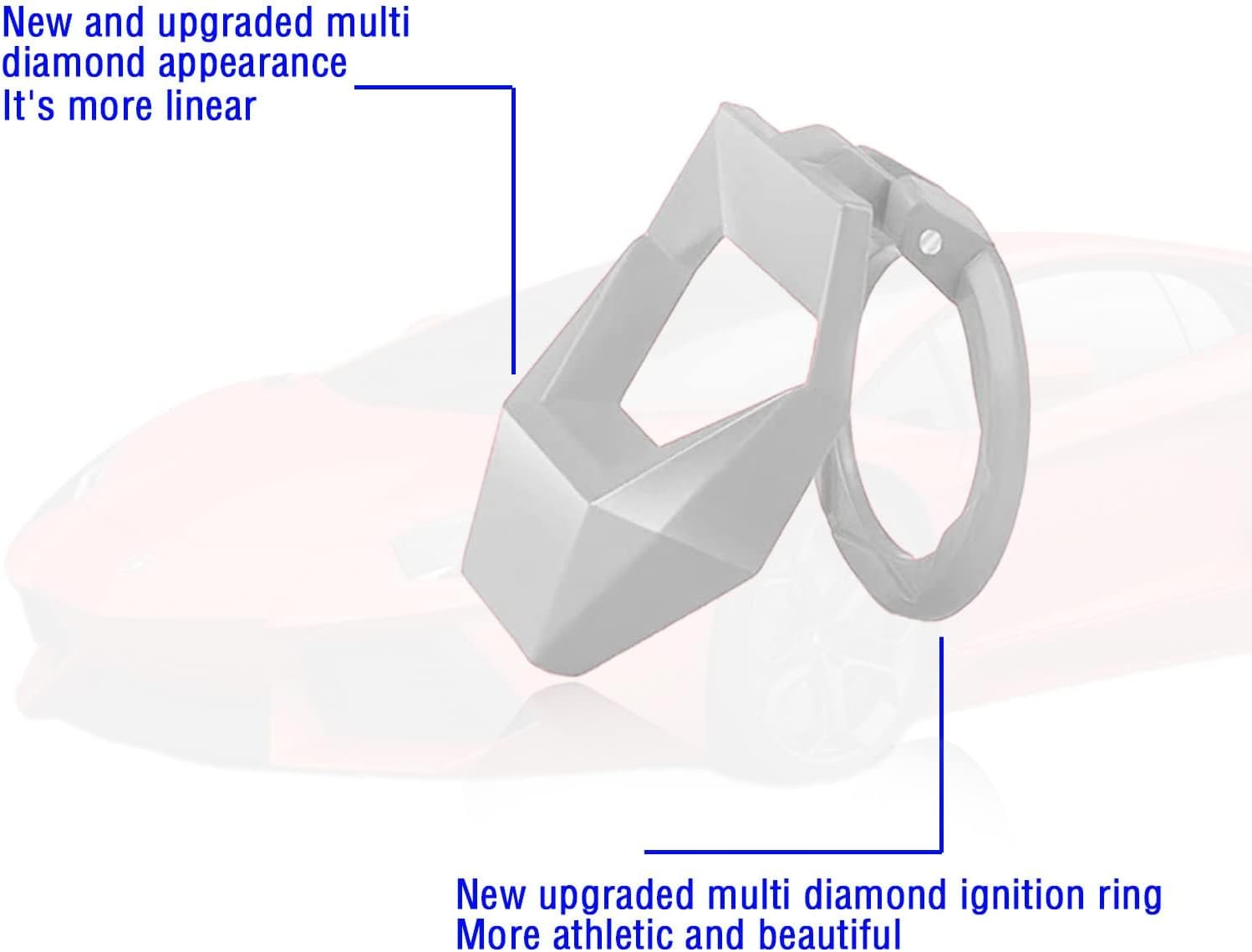 Universal Carbon Fiber Engine Start/Stop Button Cover, Aluminum Alloy Car Power Control Trim, Push to Start Button Cover Key Protective Cover for Civic CRV XRV Challenger Charger CHR (Silver) image number 2