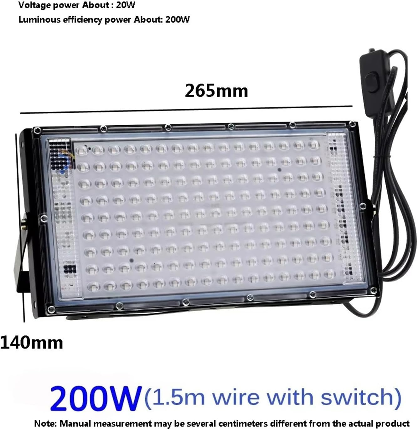 200W 300W LED Ultraviolet Curing Lamp 395Nm 365Nm 405Nm UV Glue Printing Spraying Painting Resin Ink DIY for DIY Enclosures(200W,395Nm*365Nm)