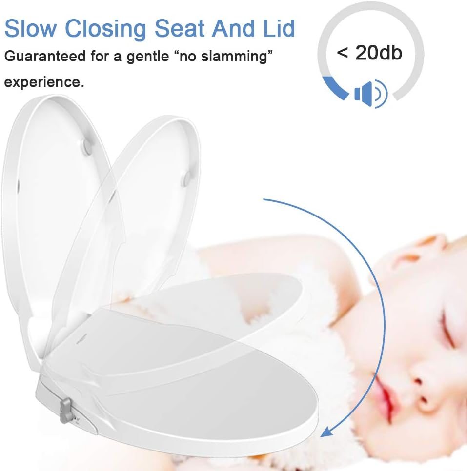 Non Electric Bidet Seat Toilet Seat with Self Cleaning Dual Nozzles Separated Rear & Feminine Cleaning Natural Water Spray, Soft Closed Toilet Seat, Easy DIY Installation (O Shape) image number 1