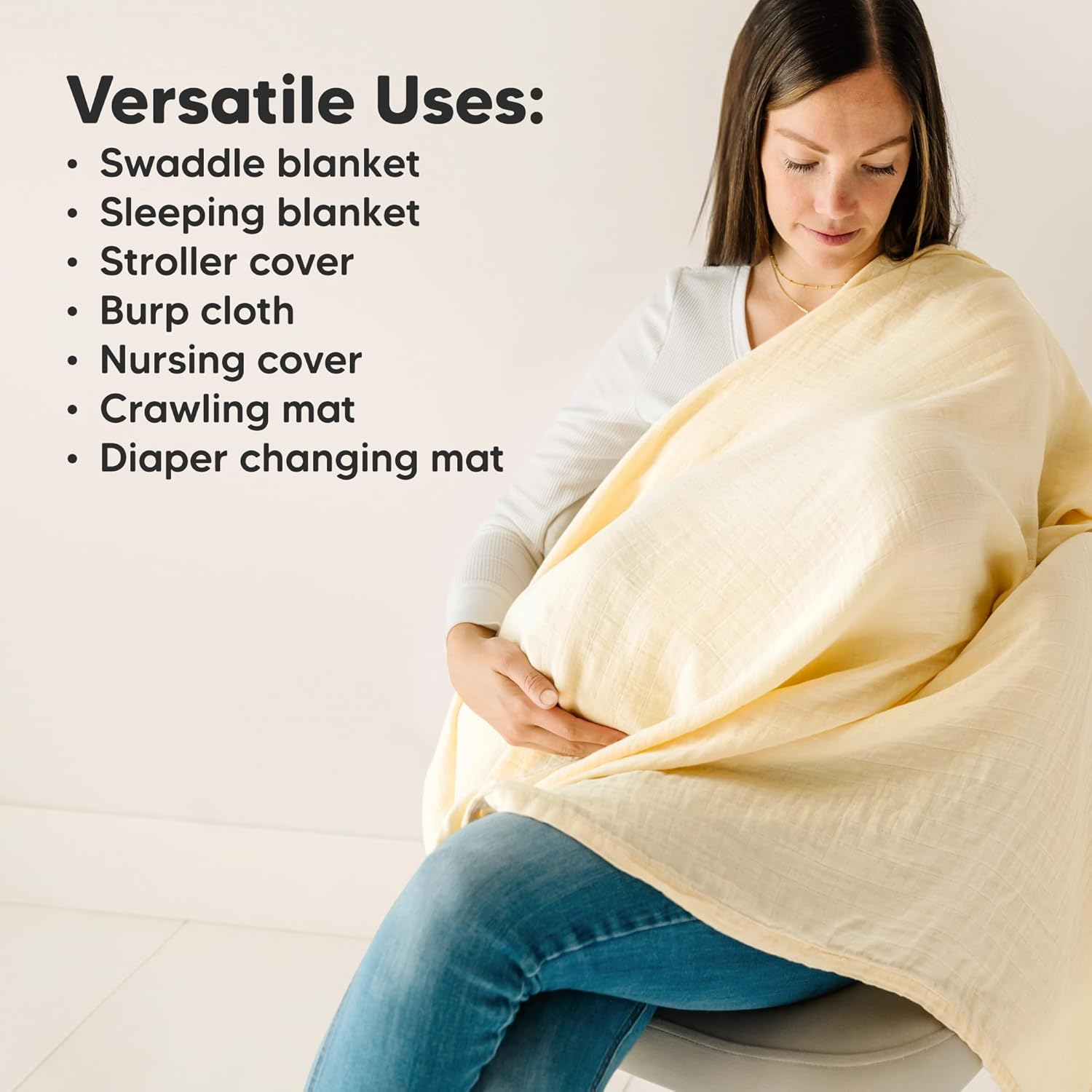 4-Pack Muslin Swaddle Blankets for Baby Boys, Girls - Organic Baby Blankets for Girl, Boy, Baby Swaddle Blanket Unisex, Receiving Blankets, Swaddles for Newborns, Newborn Baby Essentials (Lavender) - Mirage image number 2