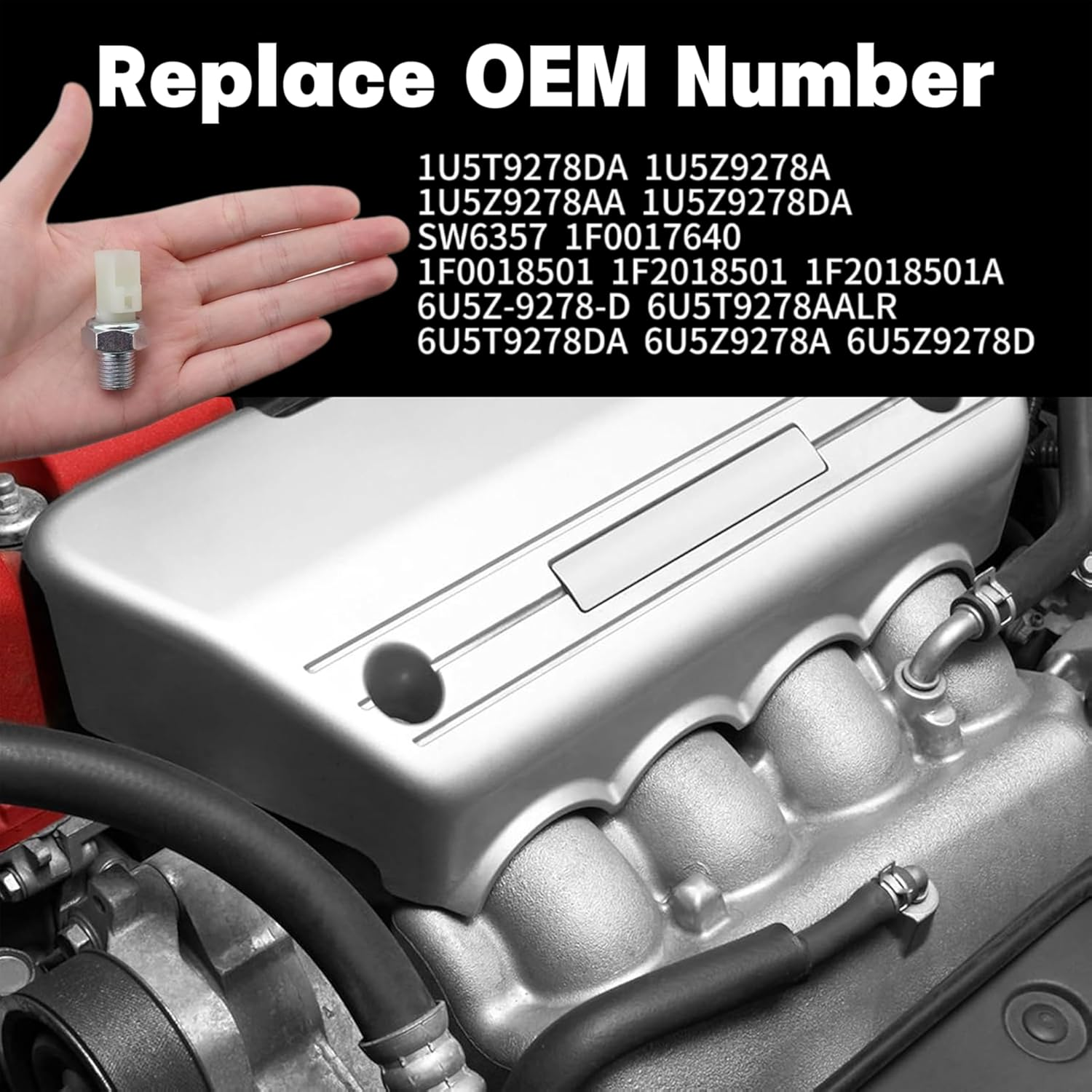 6U5Z-9278-D Car Engine Oil Pressure Sensor Switch Compatible with Ford Explorer Lincoln LS Mustang Taurus F-150 Ranger Expedition Continental Navigator Mercury Mountaineer Milan Mariner image number 6