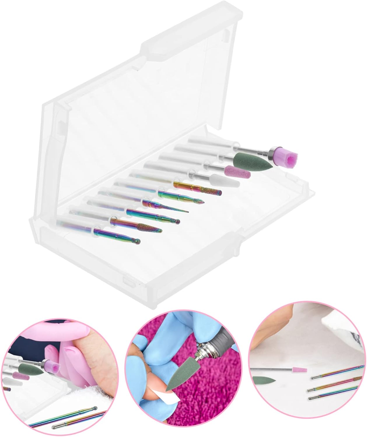 GANAZONO 10Pcs Nail Drill Bits Manicure Nail Drill Bits Professional for Polish Removal image number 6