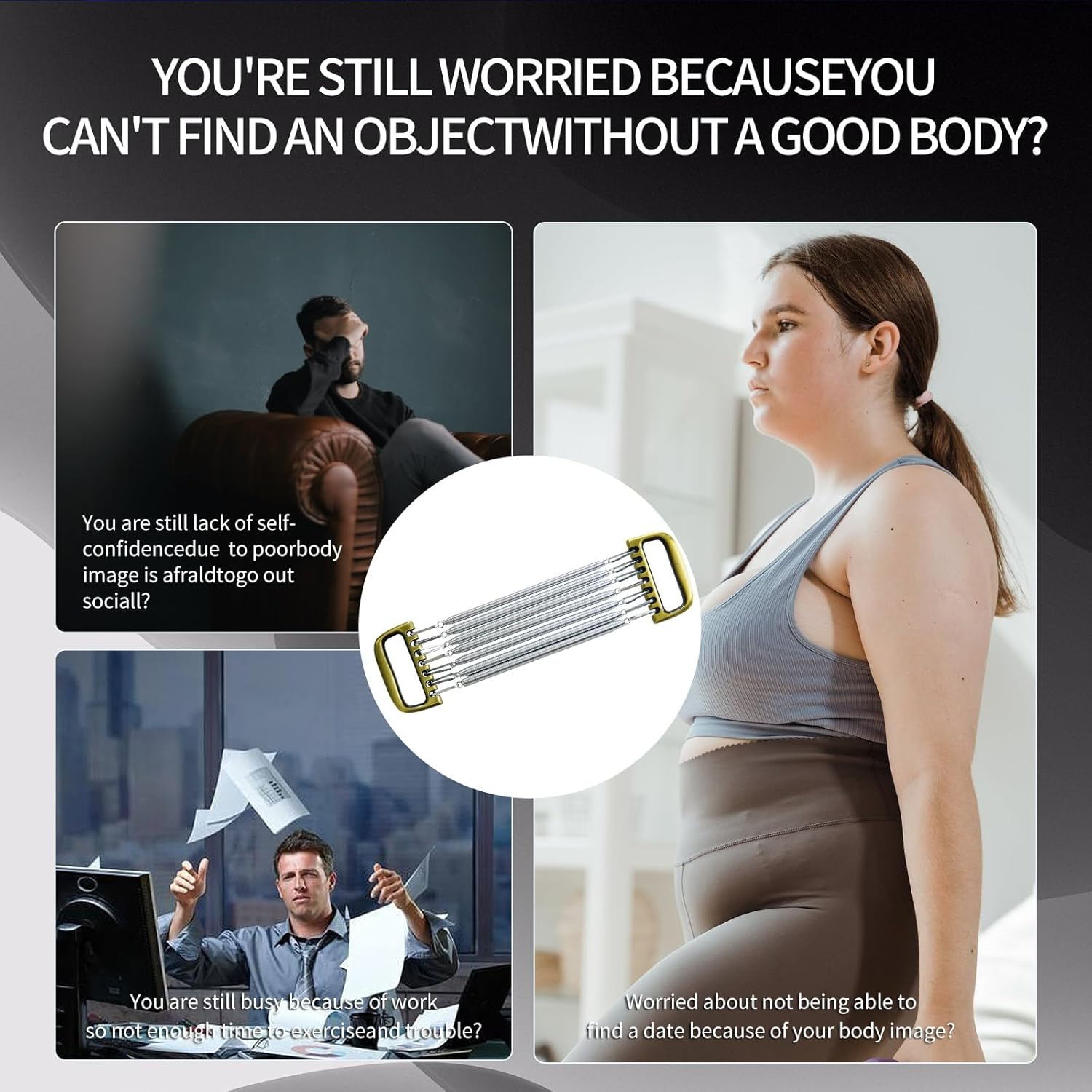 Chest Expander MKHUIBU 7 Spring Detachable for Man Chest Expander with Aluminum Alloy Handle & Exercise Springs for Home Fitness Muscle Training Body Building image number 3