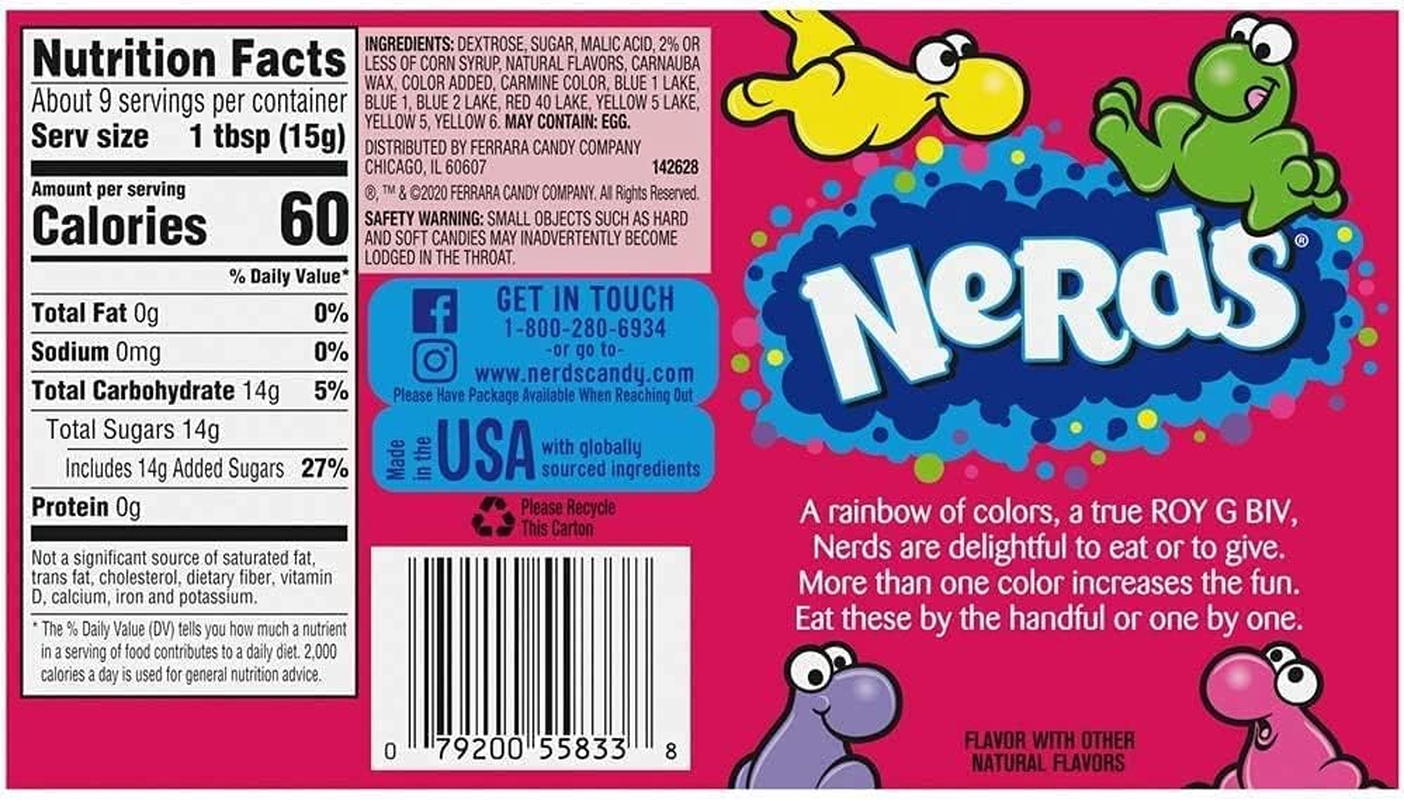 Wonka Rainbow Nerds Theatre Box 141.7G Pack of 2, Multicolor image number 3