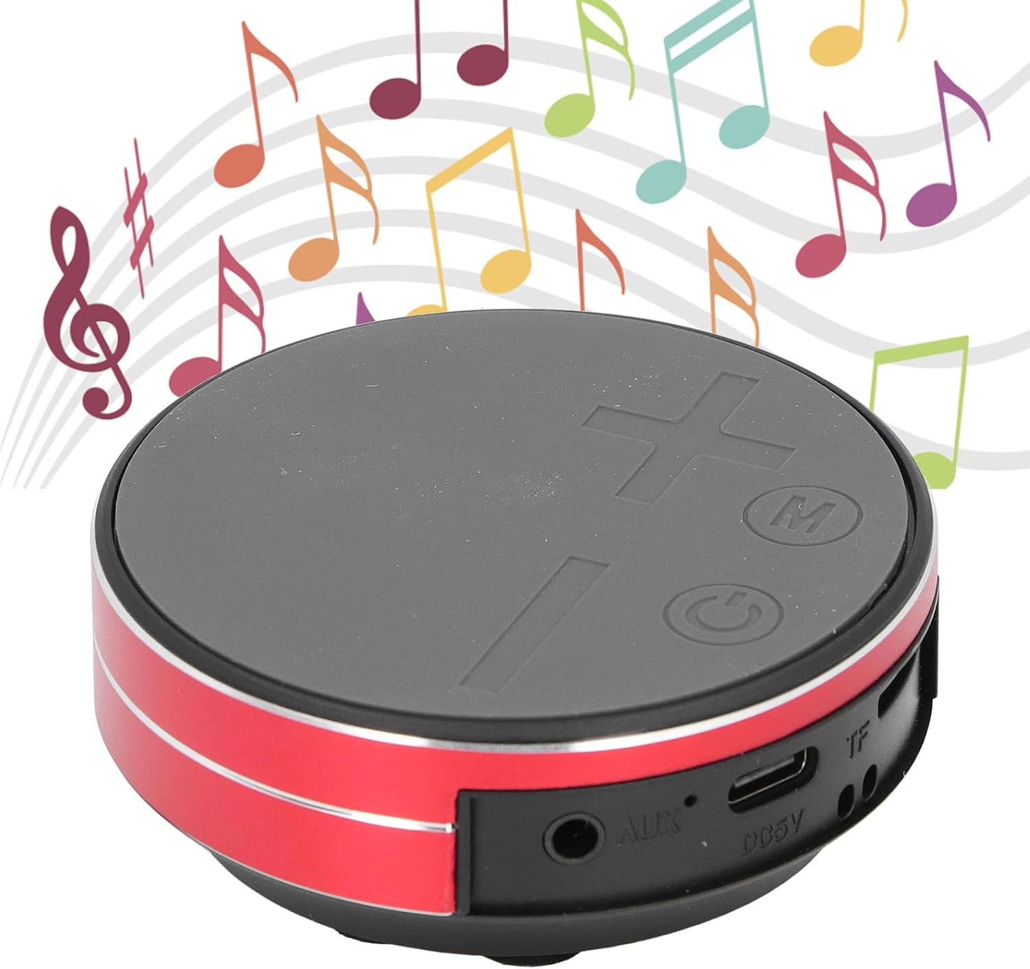 Bone Conduction Speaker, Portable Stereo Mini Waterproof Music Player, Mini Size Music Player with Strong Suction Cup Base for Home Outdoor Travel (Silver)