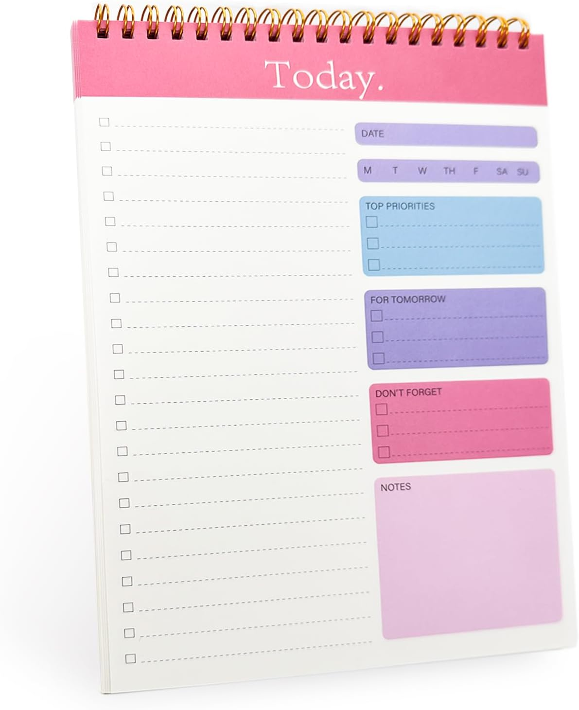 Ztowoto Daily Planner for Productivity52 Days Spiral to Do List Notebook，Undated Student Daily Planner 6.8 * 9.7Inch ，To Do List for Planning,Daily Goals,To Do List Pad(Purple)