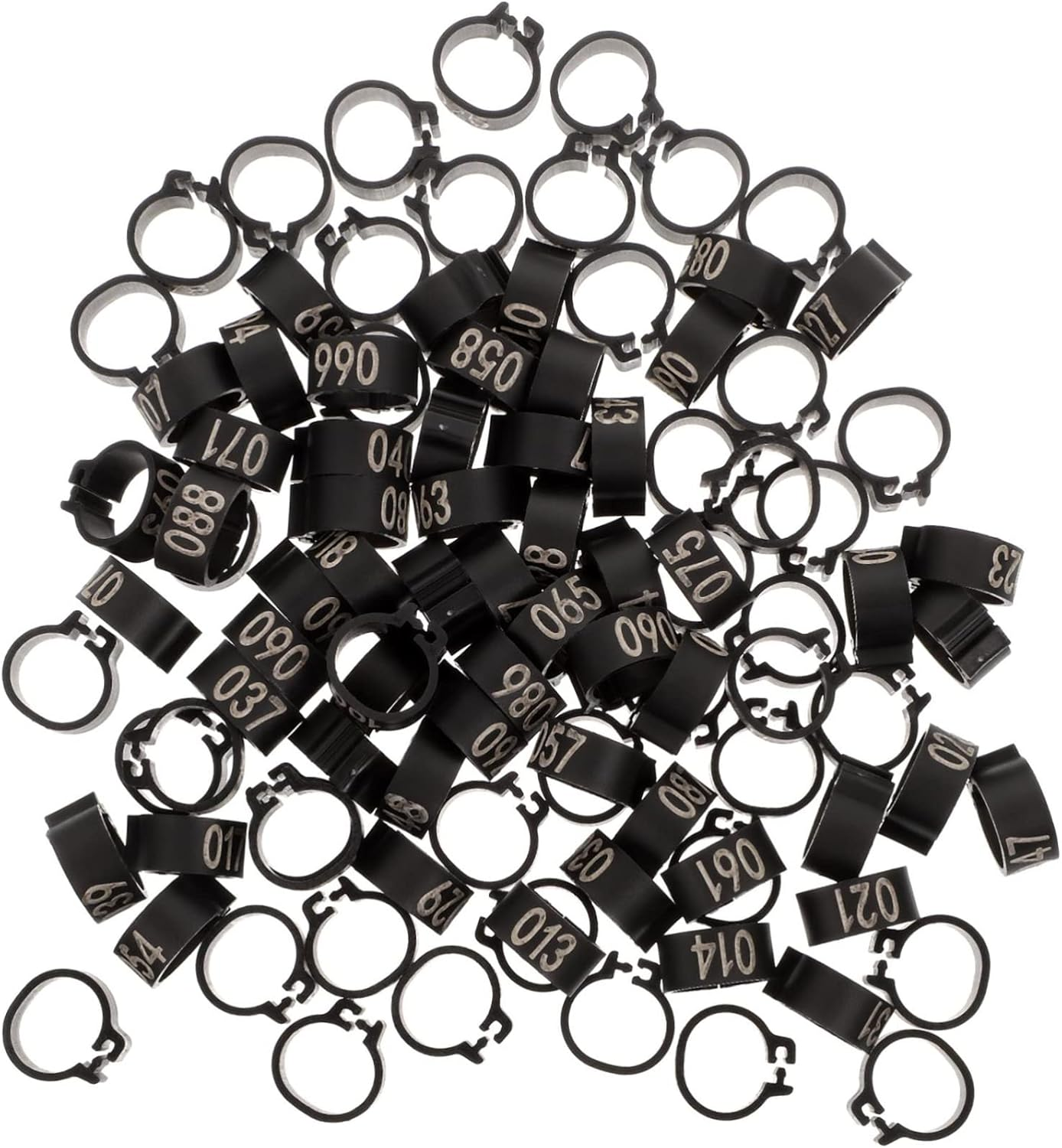 ERINGOGO 100 Pcs Pigeon Foot Rings Plastic Bird Leg Bands Identification Bands Bright Orange for Pigeons and Poultry Bird Accessories