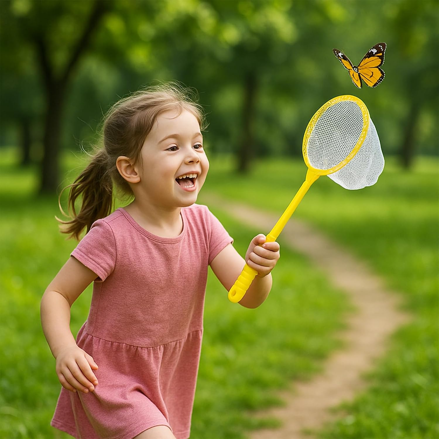 Children'S Landing Net Pack of 6 Beach Toys for Outdoor Adventures, Fishing Net Children in Yellow, Green, Purple and Orange, Ideal for Hand-Eye Coordination and Nature Exploration image number 1