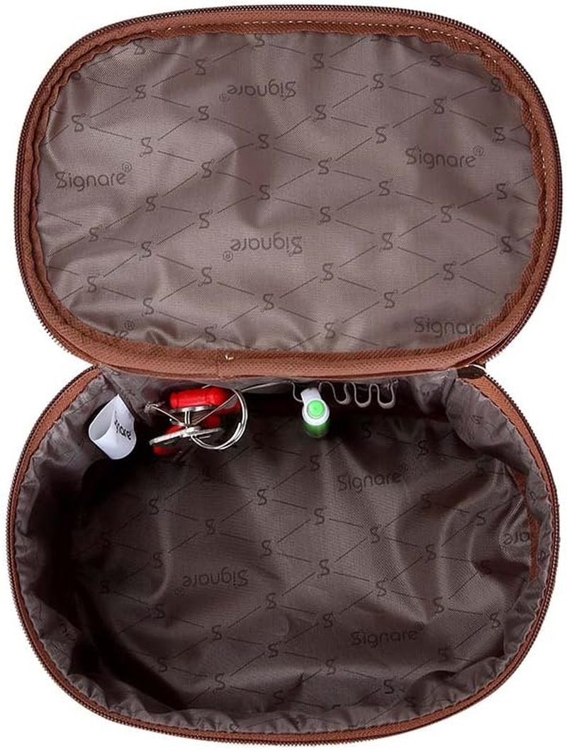 Signare Tapestry Cosmetic Make up Toiletry Travel Vanity Bag Case in William Morris Golden Lily (TOIL-GLILY)