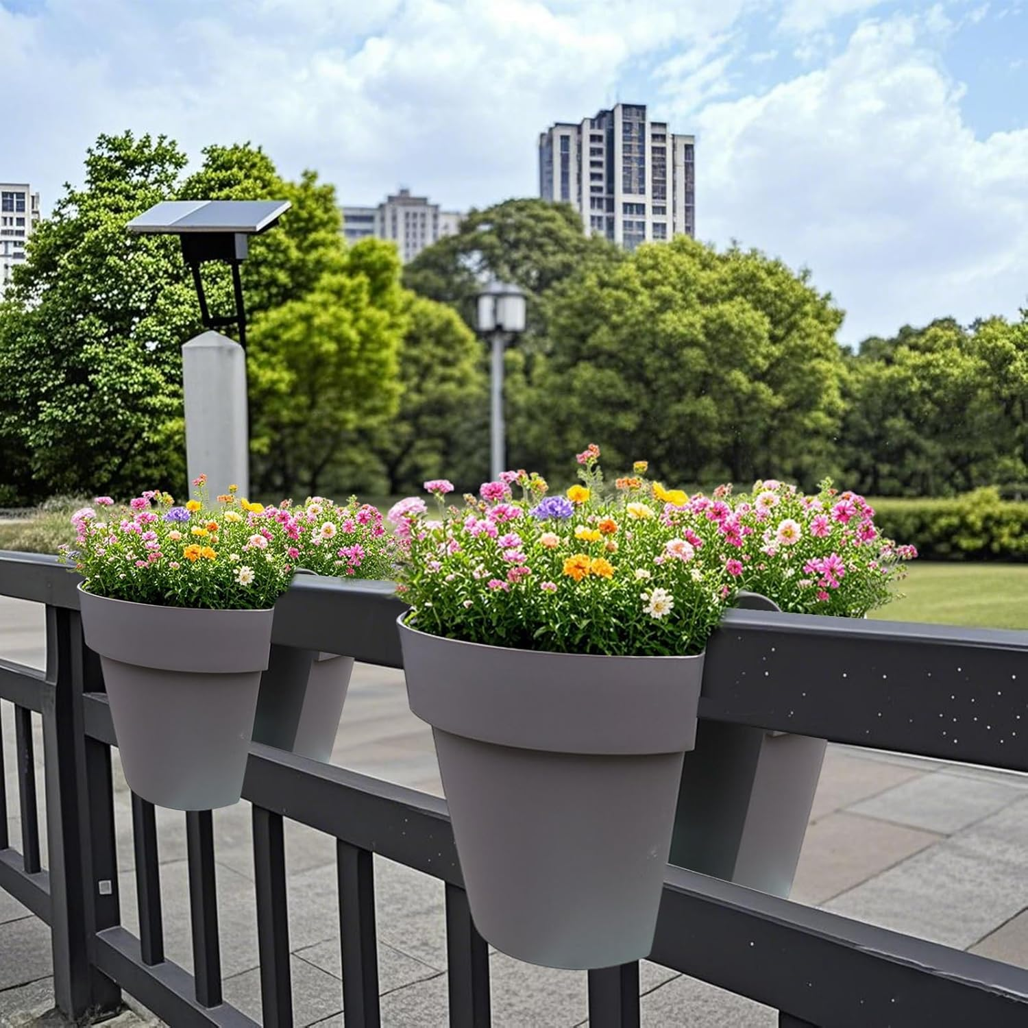 Fence Planter,Window Planter Box | Home Gardening Supplies for Balcony Fence Strawberry Apartment Flowers Driveway Porch Patio image number 5