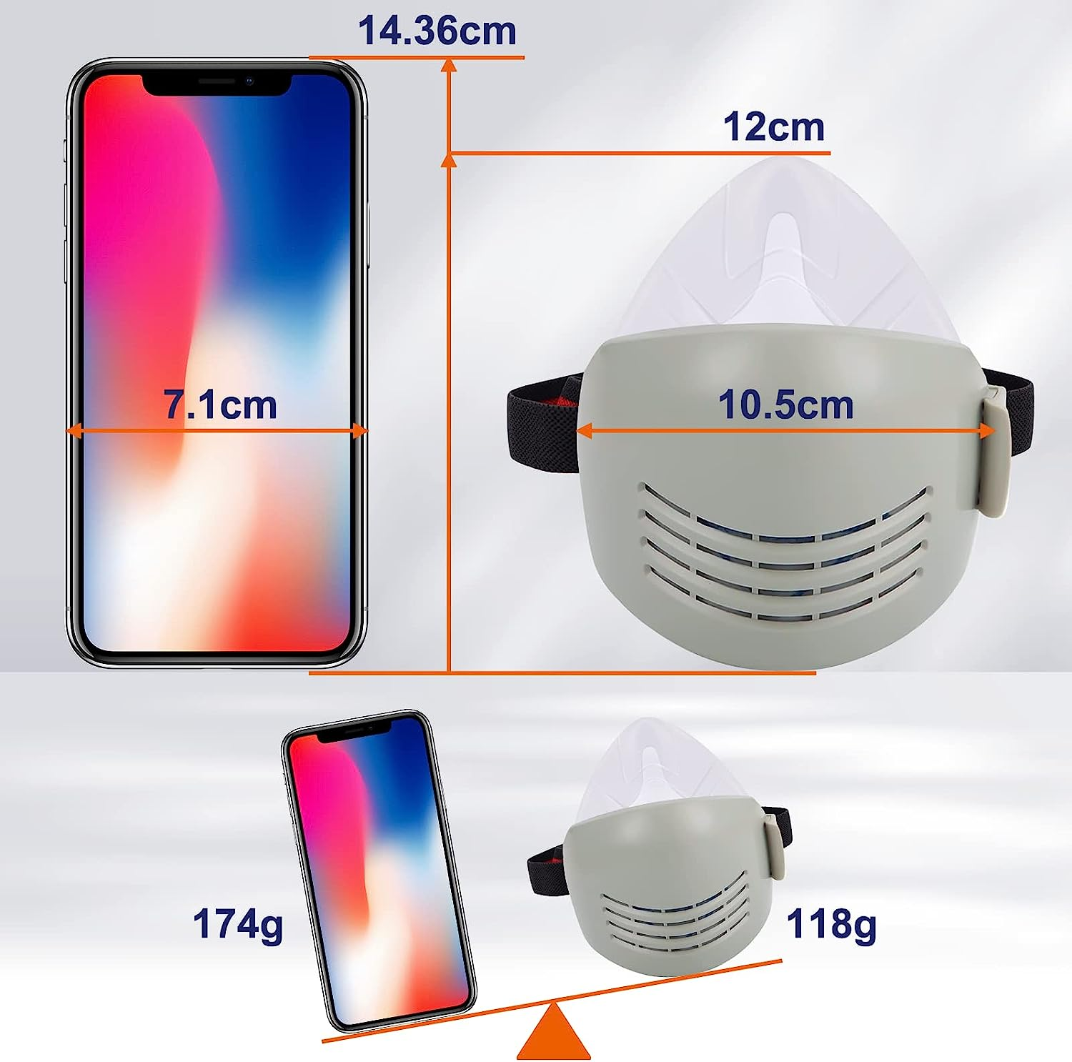 Safe Dust Mask Reusable with 10 Pieces Filter Breathing Mask Safe Industrial Mask (Silicone Food Material) Suitable for Painting, Woodworking, Decorating, Painting, Dust image number 1