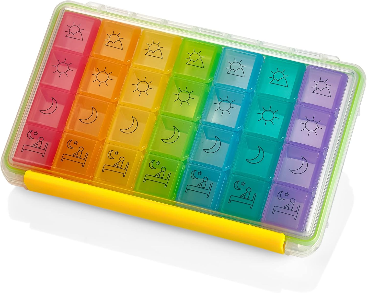 Weekly Pill Organizer - Portable 4 Times-A-Day - Water Moisture-Proof AM/PM Pill Case, Colorful 7 Day Medicine Holder Pill Box with Labels for Prescriptions, Medications, Vitamins, and Supplements image number 5