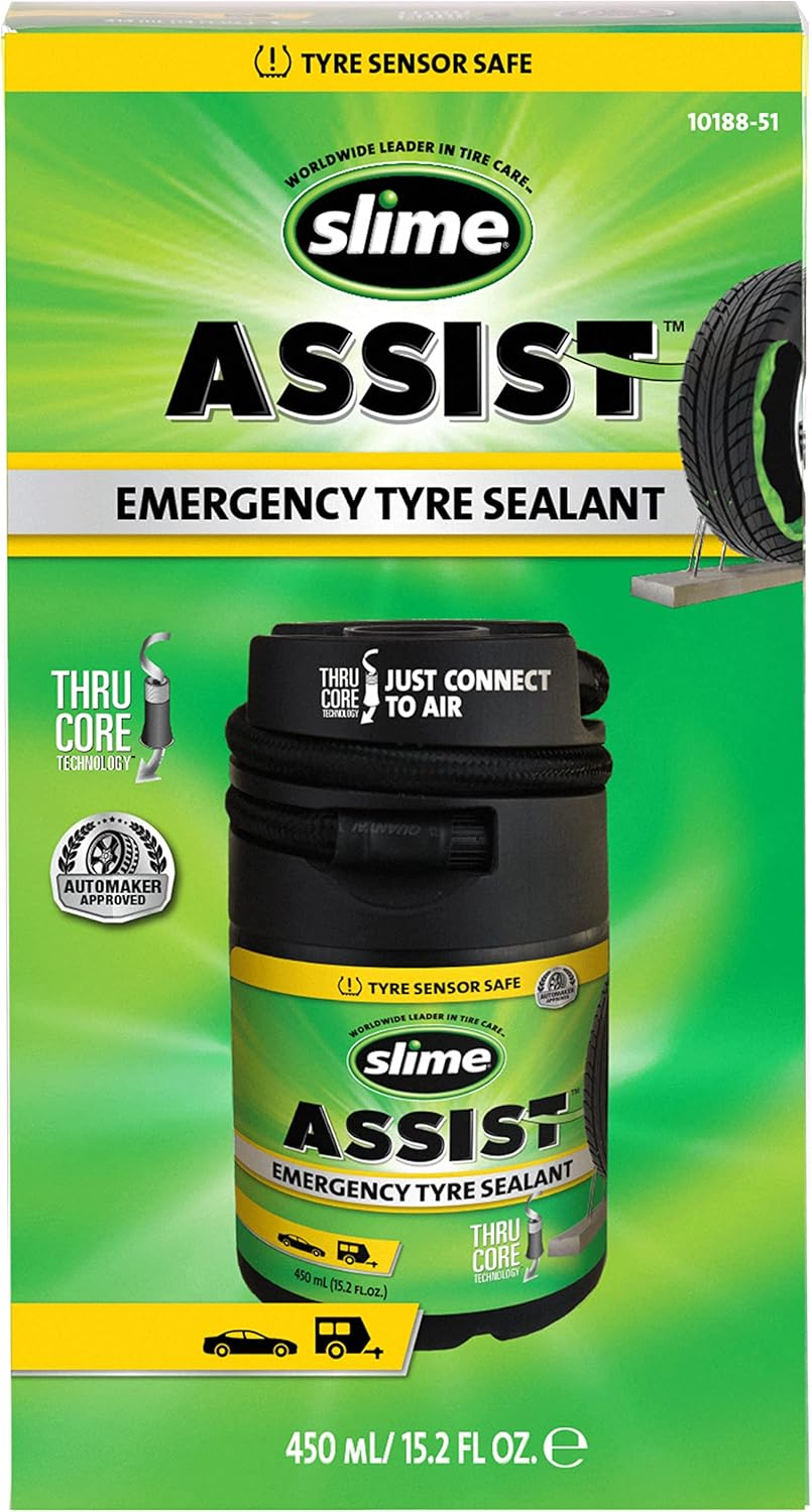 Slime 10188-51 Flat Tyre Puncture Repair Sealant, Assist, Emergency Repair for Highway Vehicles, Suitable for Trucks/Suv, Non-Toxic, Eco-Friendly image number 4
