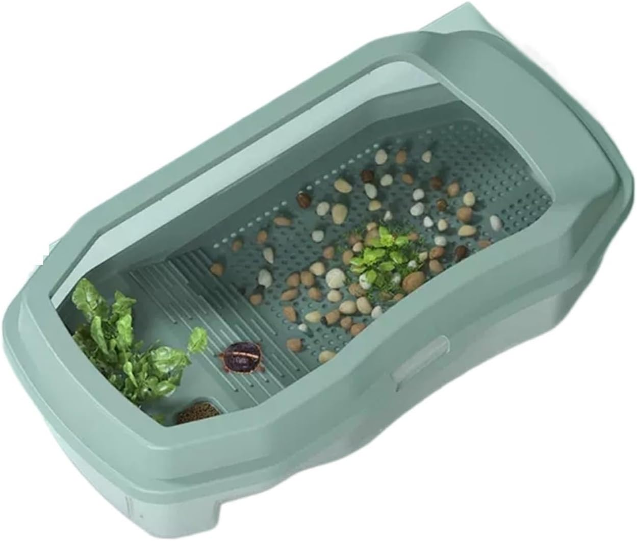 Aquariums Fish Tank Turtle Tank with Sun Deck Can Breed Aquatic Plants Small Fish Tank Turtle Box Large Home Pet Feeding to Prevent Escape Fish Bowl (Size : Small)