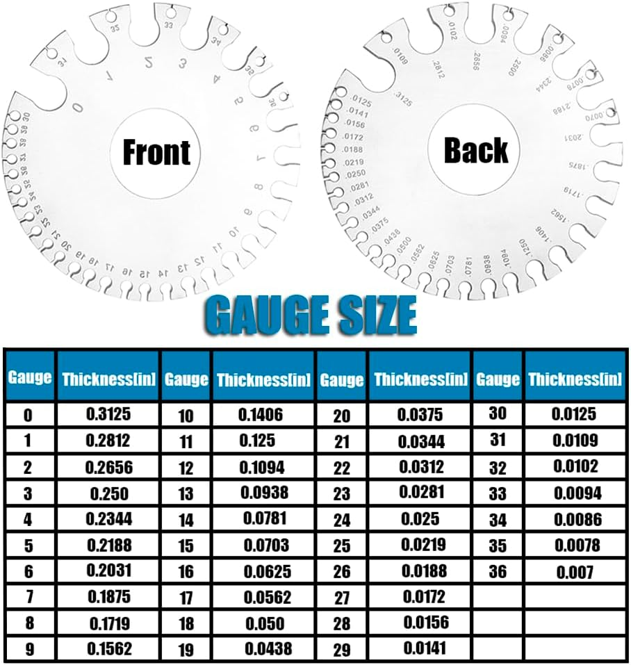 Yakamoz Stainless Steel Wire Gauge Measuring Tool, 3-In-1 Welding Inspection Tool Set (Wire Gauge + Weld Thickness Gauge + Fillet Weld Gauge) for Wire Welding image number 1
