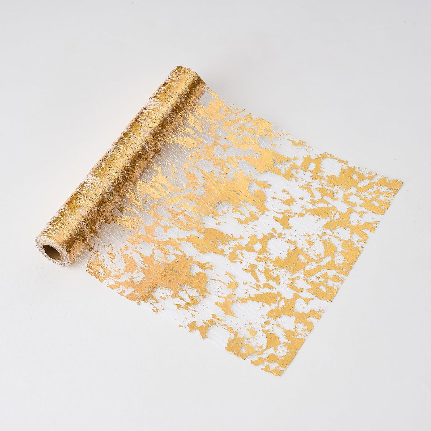 CHUQING Silver Table Runner 11X394 Inches,Glitter Silver Mesh Table Runner Roll,Silver Centerpiece Table Decorations for Birthday Wedding Party Baby Shower Graduation Christmas