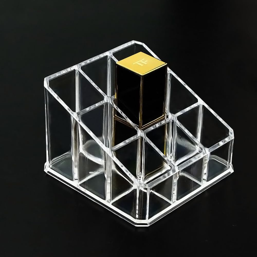 Clear Acrylic Lipstick Organizer, 9 Slots, Storage Display Case for Lip Gloss, Essential Oil, Perfume image number 4